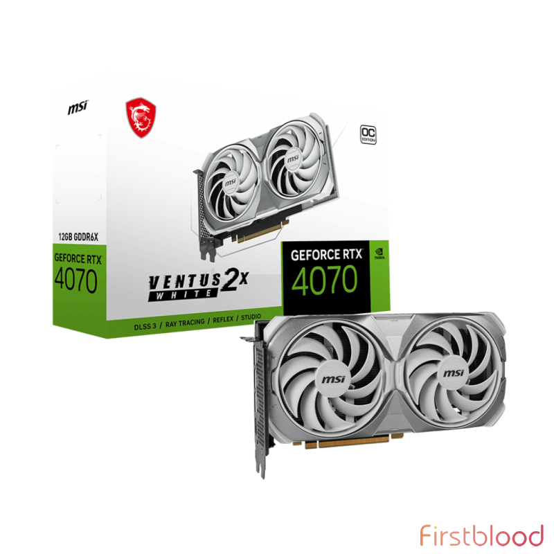 微星GeForce RTX 4070 VENTUS 2X OC 12GB 白色显卡
