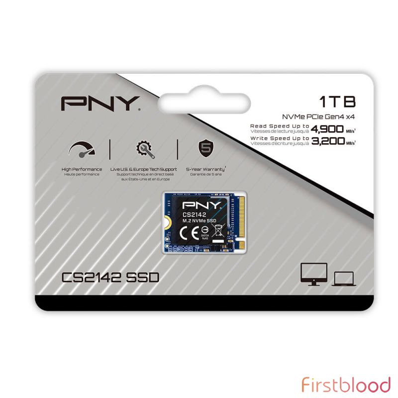 PNY CS2142 1TB PCIe 4.0 NVMe M.2 2230 SSD 支持Steam Deck