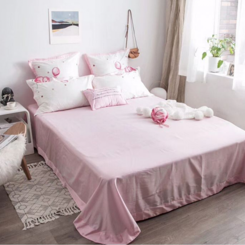 60s长绒棉加大单品床单 粉色