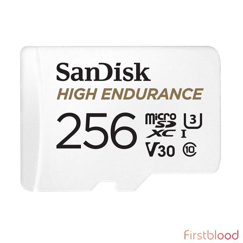 闪迪 High Endurance 256GB MicroSD TF卡 100MB/s 40MB/s 带SD适配器 防水防高温防X射线