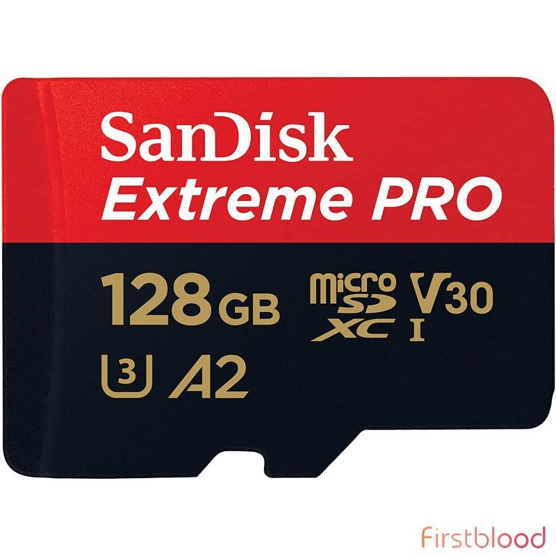 闪迪 Extreme Pro 128GB MicroSD TF卡 SDHC SQXCG 170MB/s 90MB/s V30 U3 C10 UHS-1 带SD适配器 防水防高温防X射线