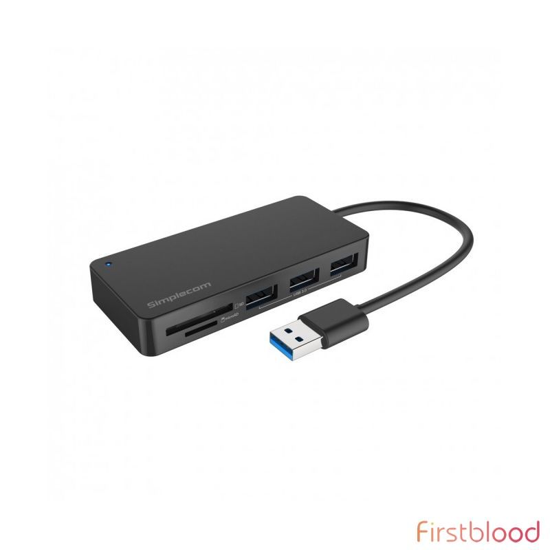 Simplecom CH368 3 Port USB 3.0 Hub with Dual Slot SD MicroSD 读卡器