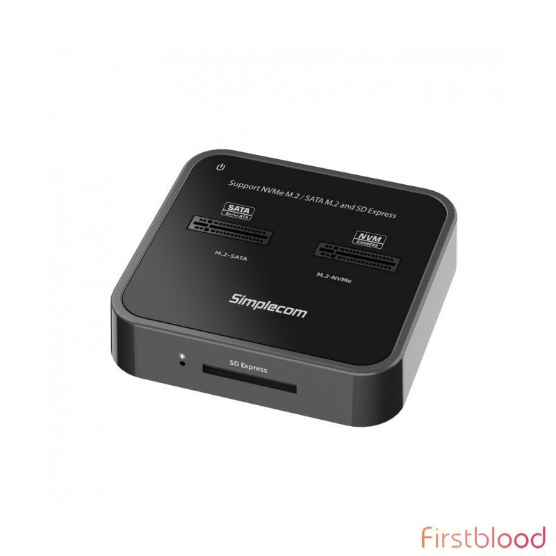 Simplecom SD530 USB 3.2 Gen2 to NVMe + SATA M.2 SSD Dual Bay Docking Station with SD Express 读卡器