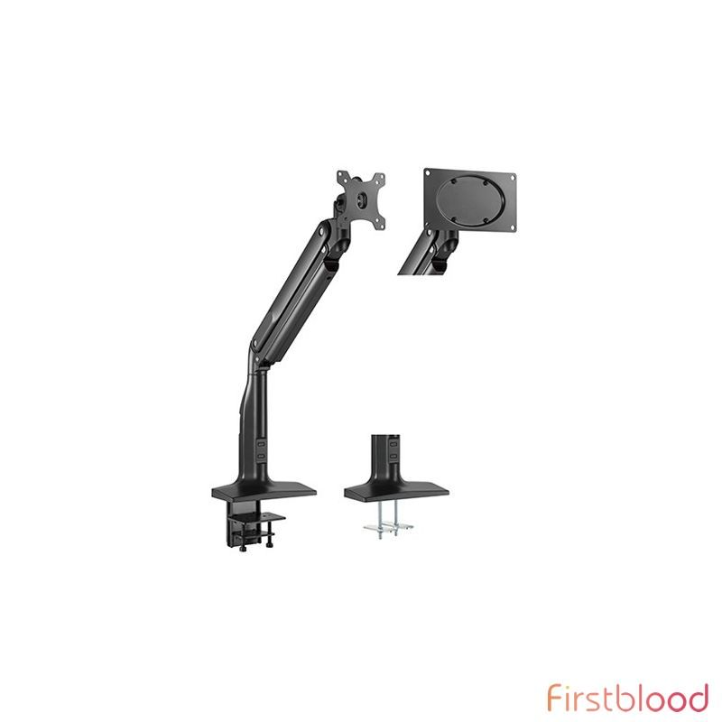 Brateck Single Monitor Select Gas Spring Aluminum Monitor Arm Fit Most 17寸-43寸 Monitor Up to 18kg per screen VESA75x75/200x100/100x100