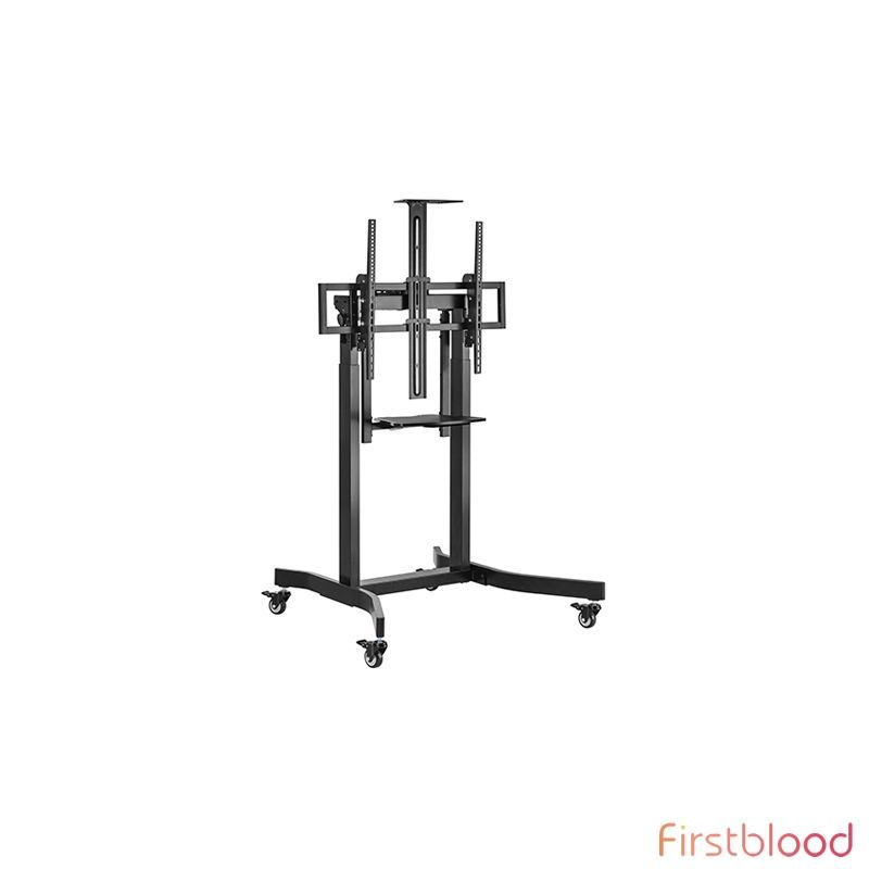 Brateck Deluxe Motorized Large TV Cart with Tilt, Equipment Shelf and Camera 支架 Fit 55寸-100寸 Up to 120Kg - Black