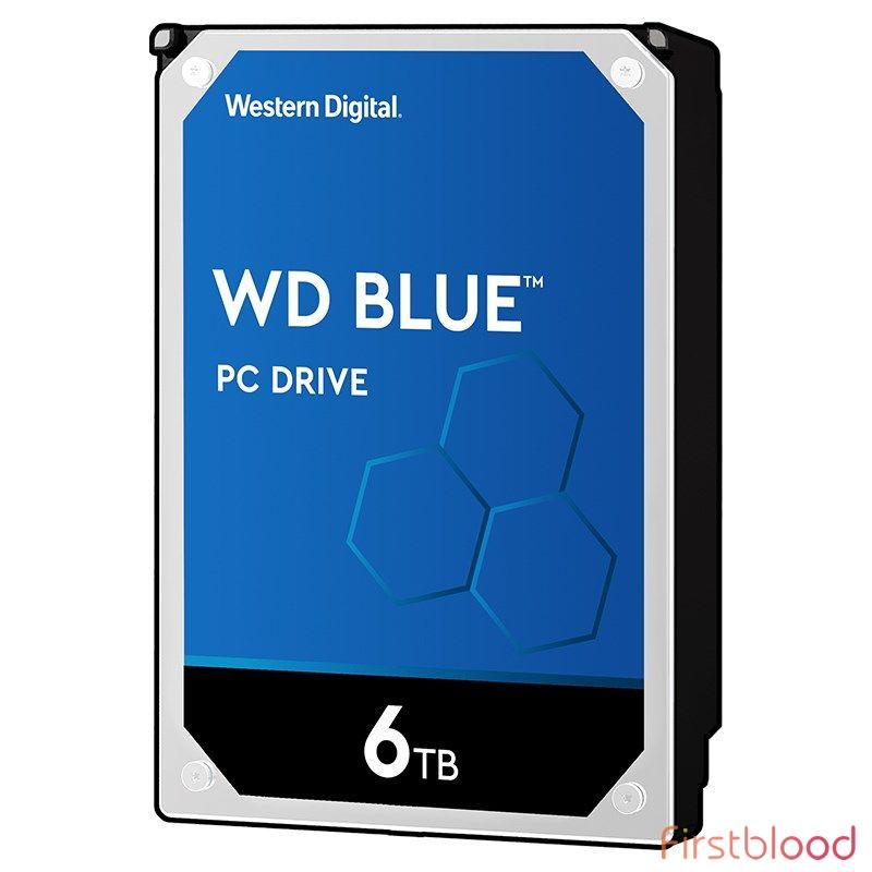 西部数据WD60EZAZ 6TB 蓝盘 3.5寸5400转SATA 机械硬盘