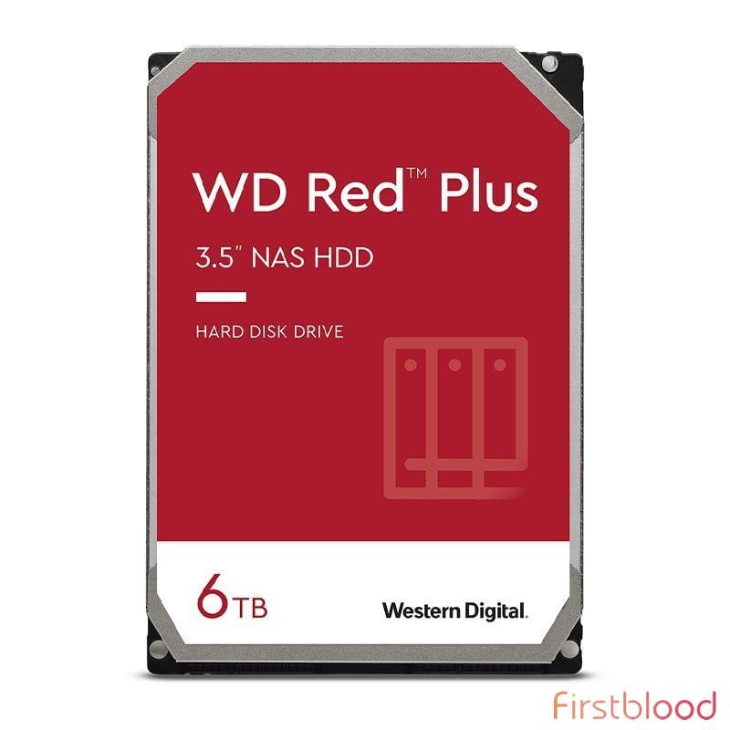 西部数据WD60EFZX 6TB 红盘 Plus 3.5寸5640转SATA NAS 机械硬盘