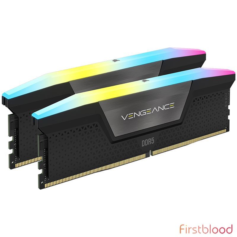 海盗船 Vengeance RGB 32GB (2x16GB) DDR5 6000MHz 台式机内存 -  黑色