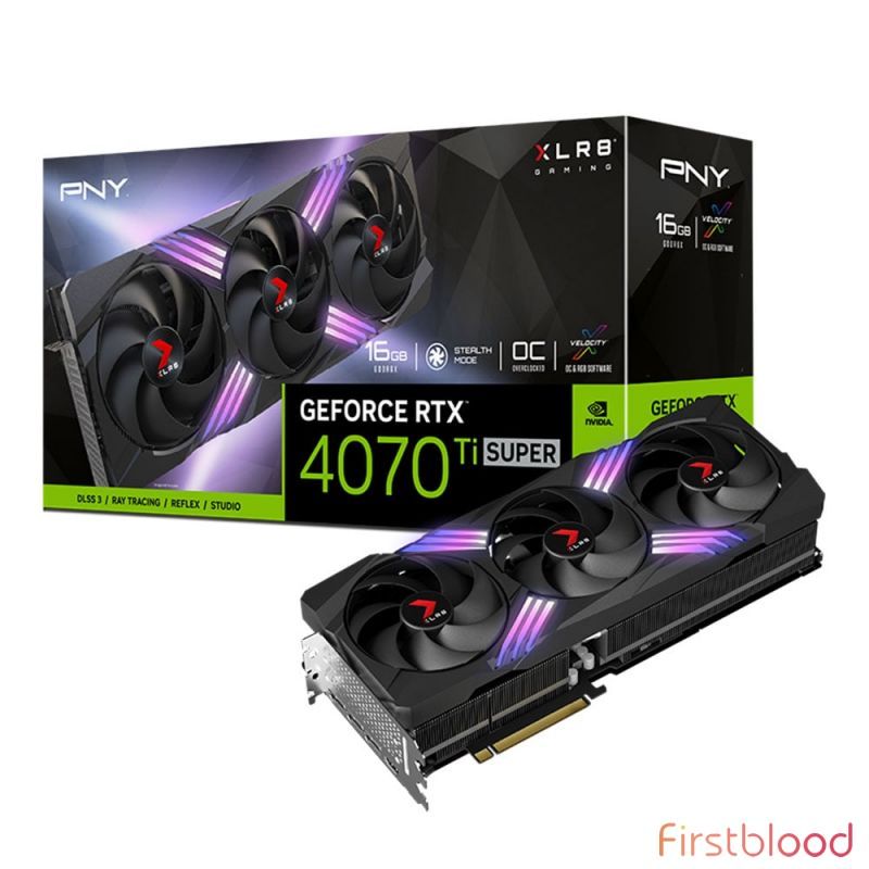 PNY GeForce RTX 4070 Ti Super XLR8 Gaming VERTO EPIC-X RGB 16GB游戏显卡