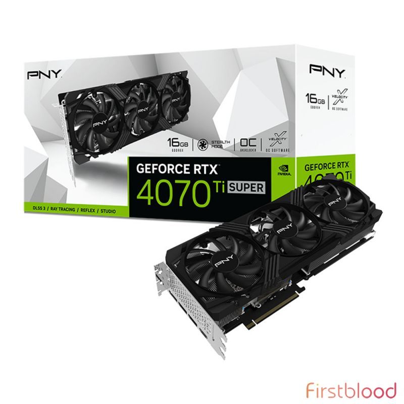 PNY GeForce RTX 4070 Ti Super VERTO 16GB Triple Fan游戏显卡