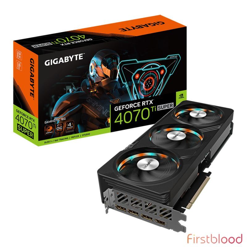 Gigabye GeForce RTX 4070 Ti SUPER GAMING OC 16GB游戏显卡