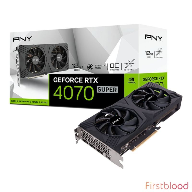 PNY GeForce RTX 4070 Super VERTO Dual Fan 12GB游戏显卡