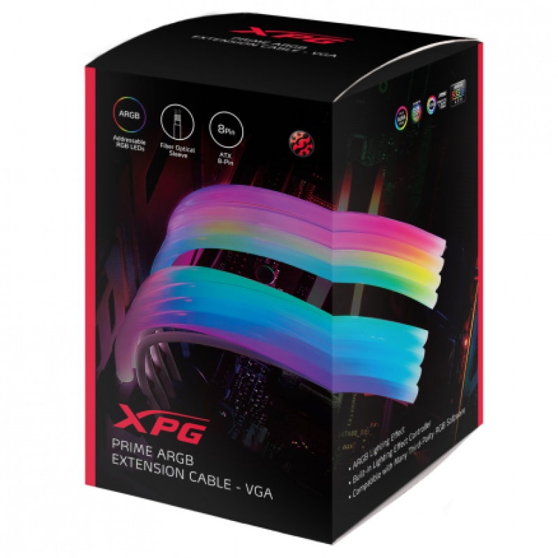 XPG Prime 显卡 ARGB 延长线 8-pin+8-pin
