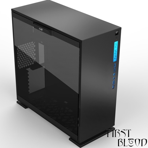 迎广 303 黑色 台式电脑ATX玻璃侧透360水冷防尘电竞机箱