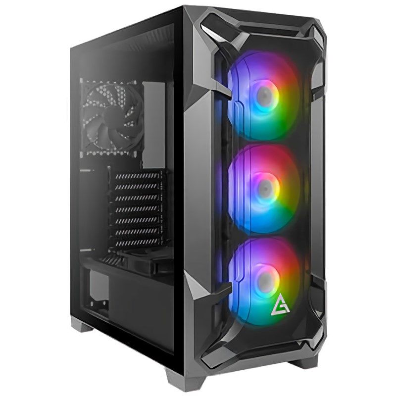 Antec DF600 FLUX High Airflow, ATX, Tempered Glass with 3x ARGB Fants in Front, 1x Rear, 1x PSU Shell (Reverse Fan blade