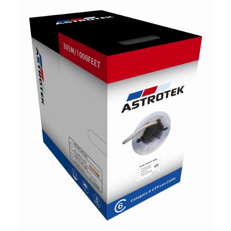 Astrotek CAT6 FTP Cable 305m Roll - Grey White Full 0.55mm Copper Solid Wire Ethernet LAN Network 23AWG 0.55cu Solid 2x4