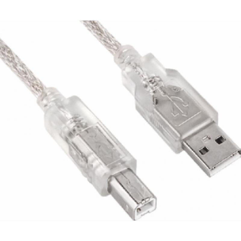Astrotek USB 2.0 打印机线 3米 - Type A 公口 转 Type B 公口 透明