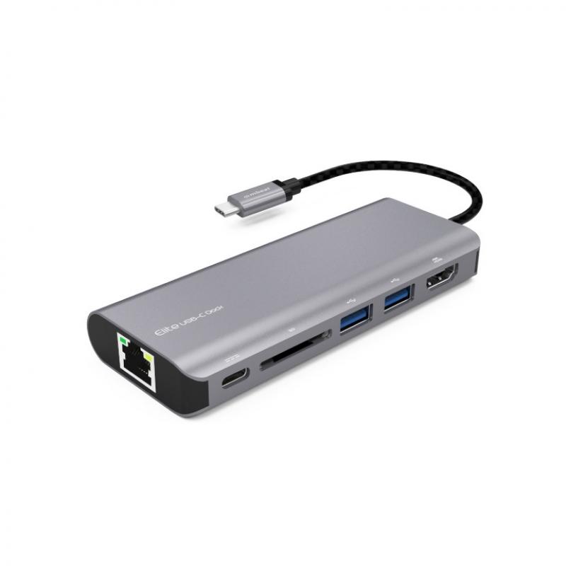 mbeat Elite USB Type-C多功能扩展坞-USB-C / 4k HDMI / LAN /读卡器/铝制外壳/可与MAC /台式PC笔记本电脑笔记本设备兼容