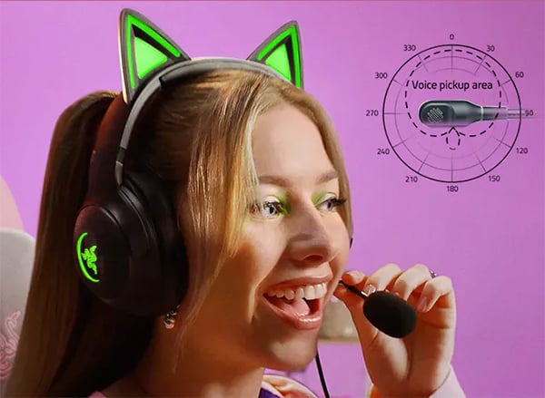 Razer Kraken Kitty V2 RGB Gaming Headset - Quartz