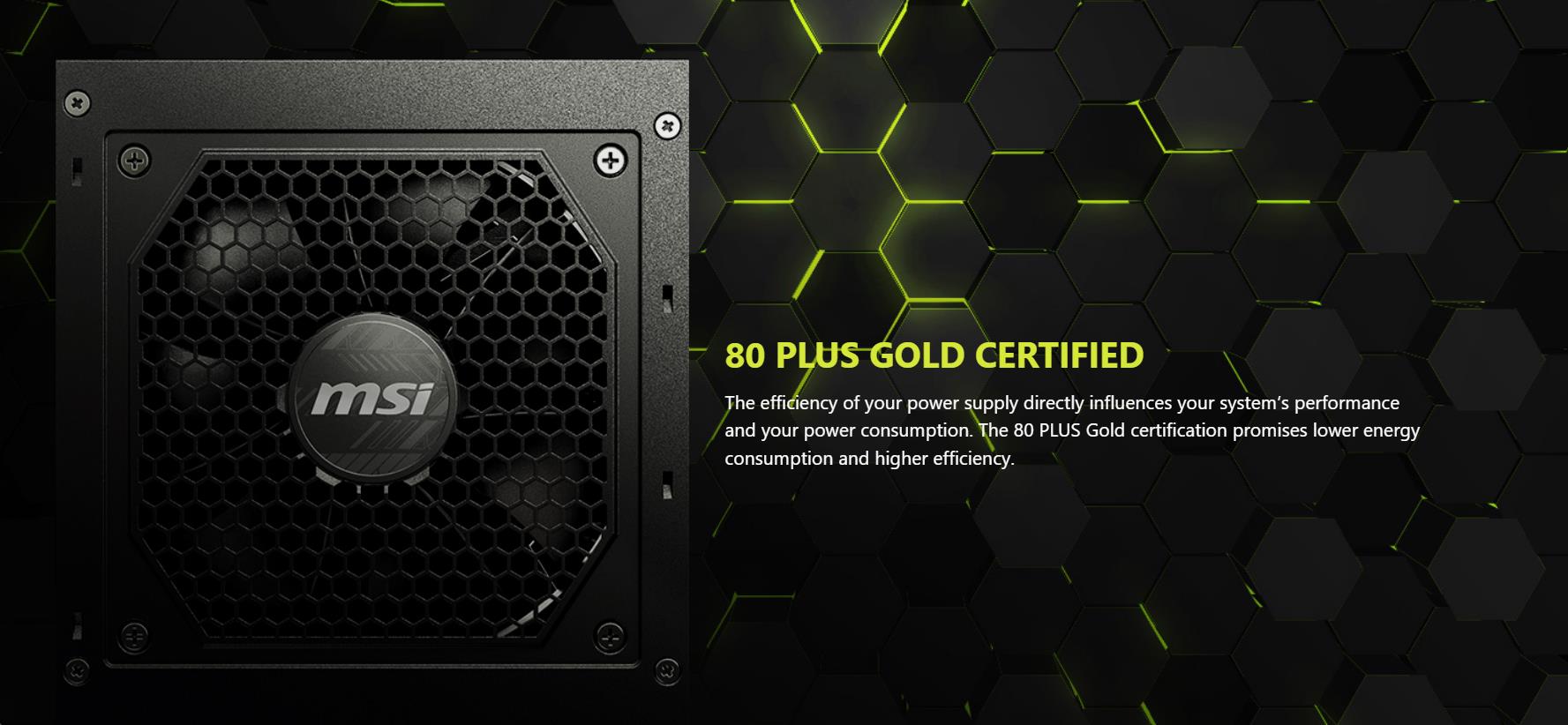 A large marketing image providing additional information about the product MSI MAG A650GL 650W Gold ATX Modular PSU - Additional alt info not provided