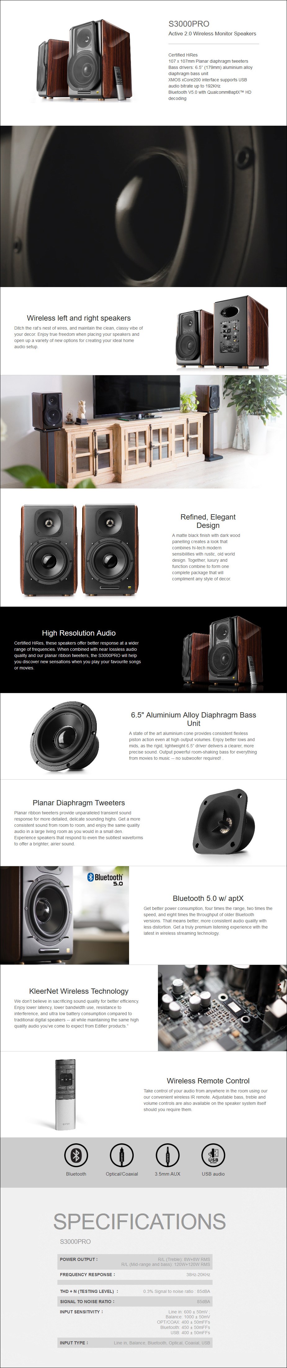 Edifier S3000PRO 2.0 Lifestyle Active Bluetooth Hi-Res Studio Speakers - Overview 1