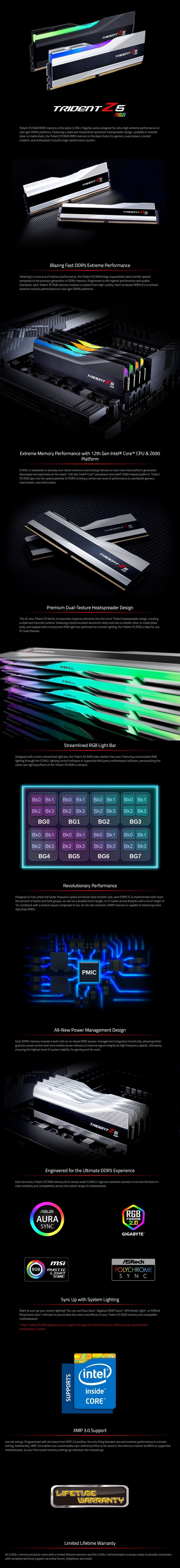 G.Skill Trident Z5 RGB 32GB (2x 16GB) DDR5 Memory - Overview 1