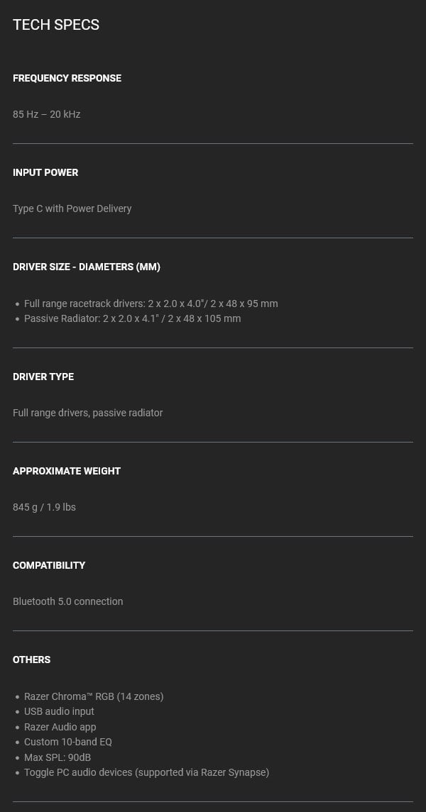 Razer Leviathan V2 X Bluetooth PC Gaming Soundbar - Overview 1