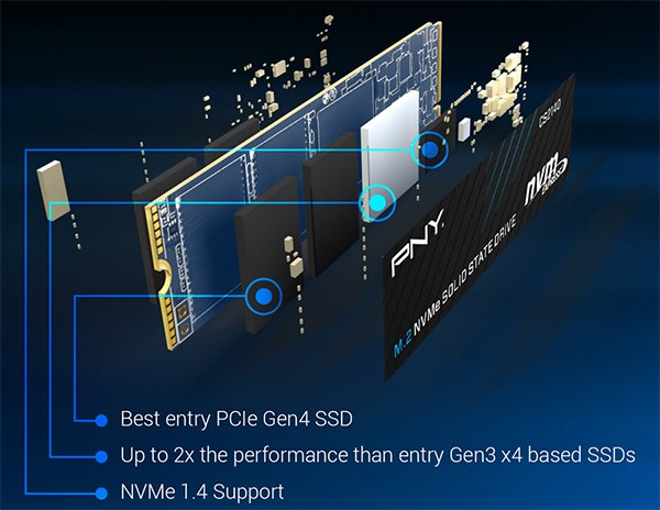 PNY CS2140 2TB PCIe 4.0 NVMe M.2 2280 SSD - M280CS2140-2TB-CL - Desktop Overview 6