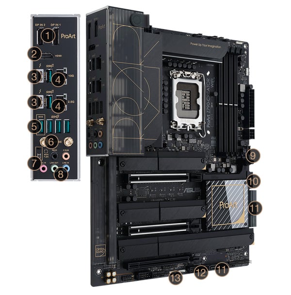 ASUS ProArt Z790-CREATOR WIFI LGA 1700 ATX Motherboard - Desktop Overview 2