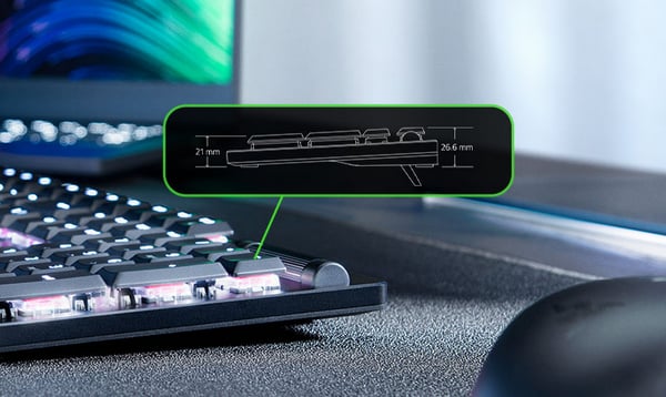 Razer DeathStalker V2 Pro TKL RGB Wireless Gaming Keyboard White - Linear Red - Overview