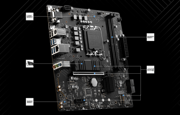 MSI PRO B760M-G DDR4 LGA 1700 Micro-ATX Motherboard - Desktop Overview 3