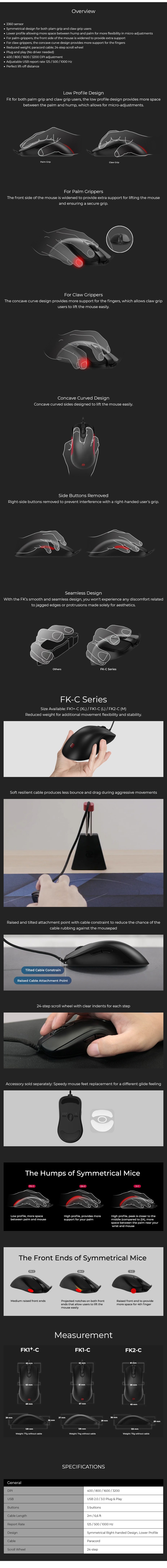 BenQ ZOWIE FK1+-C XL Optical Gaming Mouse - Black - Desktop Overview 1