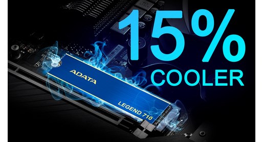 ADATA Legend 710 512GB PCIe 3.0 NVMe M.2 2280 SSD - ALEG-710-512GCS - Blue - Desktop Overview 1