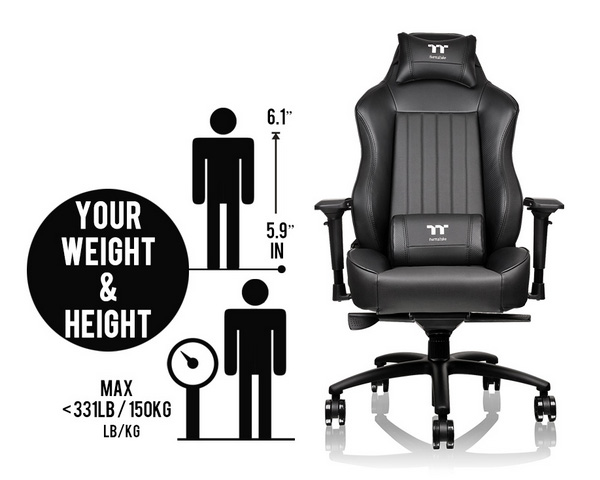Thermaltake X Comfort TT Premium Edition Gaming Chair - Black - Desktop Overview 13