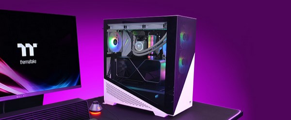 Thermaltake Divider 370 Tempered Glass Mid-Tower ARGB E-ATX Case - Snow - Desktop Overview 1