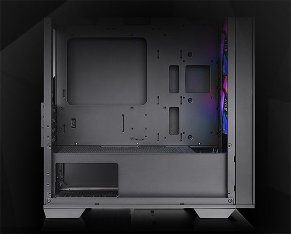 Thermaltake Divider 170 Tempered Glass ARGB Micro-ATX Case - Black - Desktop Overview 5