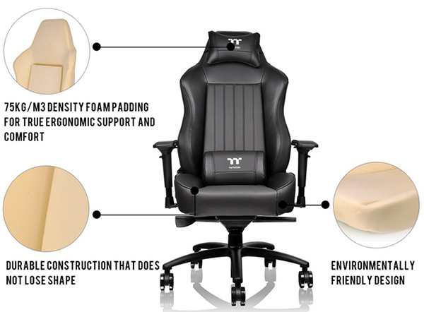 Thermaltake X Comfort TT Premium Edition Gaming Chair - Black - Desktop Overview 5