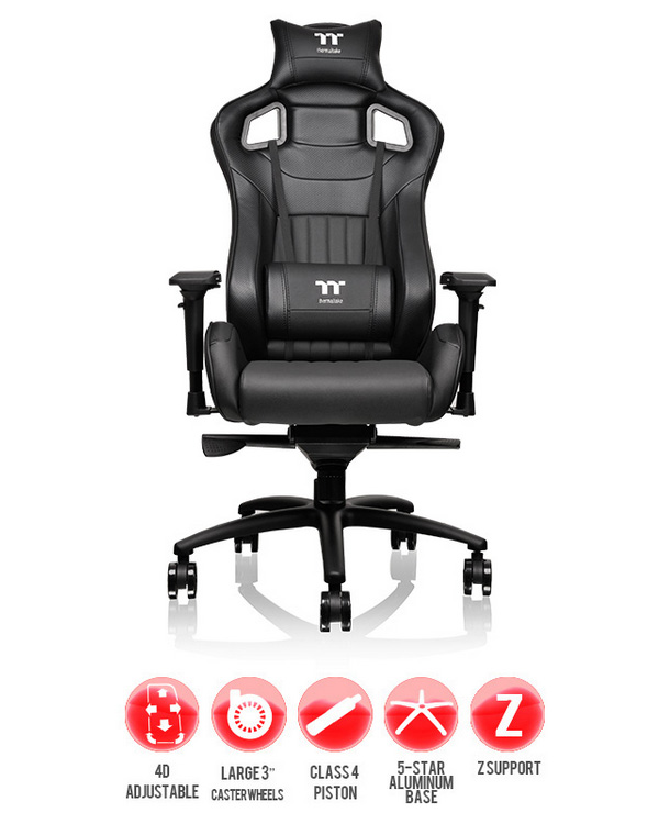 Thermaltake X Fit TT Premium Edition Gaming Chair - Black - Desktop Overview 1