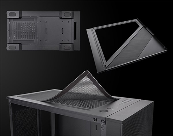 Thermaltake Divider 170 Tempered Glass ARGB Micro-ATX Case - Black - Desktop Overview 6