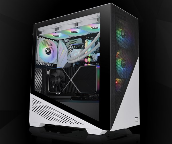 Thermaltake Divider 370 Tempered Glass Mid-Tower ARGB E-ATX Case - Snow - Desktop Overview 2
