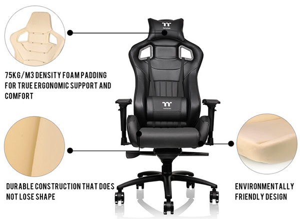 Thermaltake X Fit TT Premium Edition Gaming Chair - Black - Desktop Overview 5