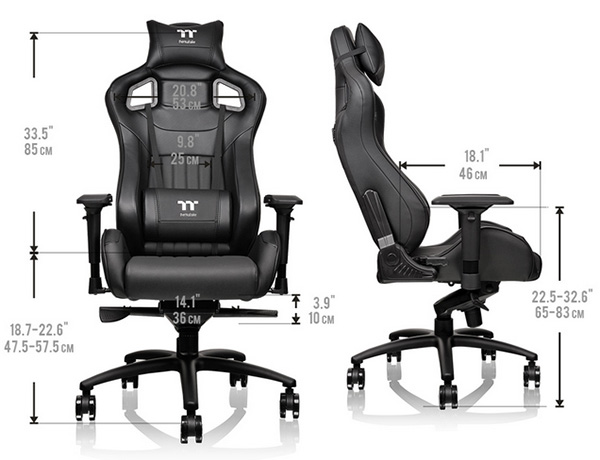 Thermaltake X Fit TT Premium Edition Gaming Chair - Black - Desktop Overview 11