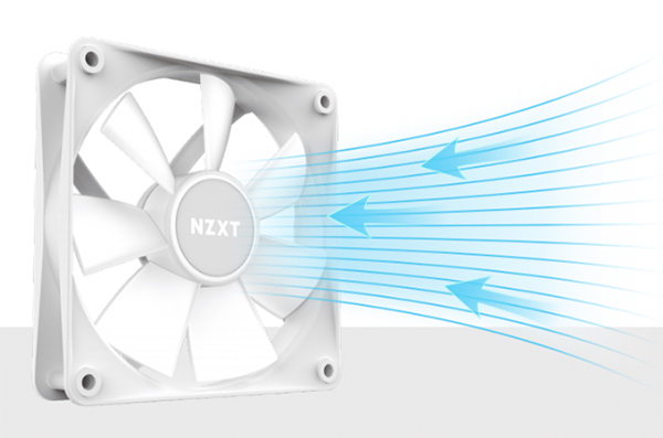 NZXT F120 120mm RGB Core Case Fan - Single (White) - Desktop Overview 3