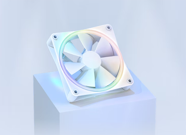 NZXT F120 120mm RGB Duo Dual-Sided RGB Case Fan - Single (White) - Desktop Overview 1