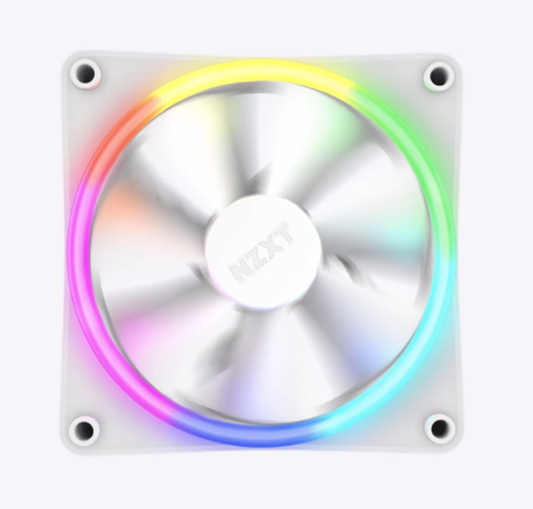 NZXT F120 120mm RGB Duo Dual-Sided RGB Case Fan - Single (White) - Desktop Overview 2