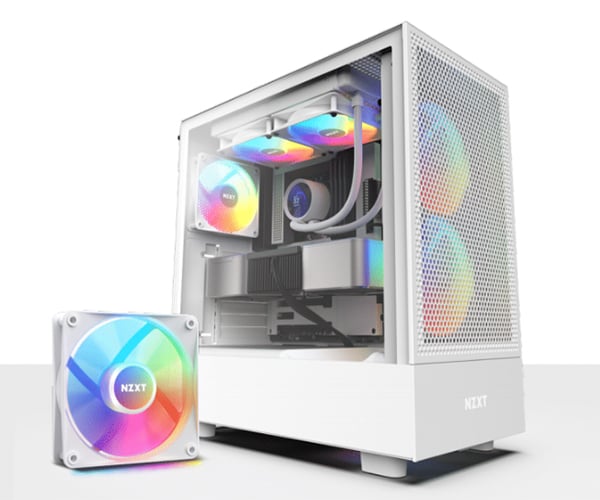 NZXT F120 120mm RGB Core Case Fan - Single (White) - Desktop Overview 5