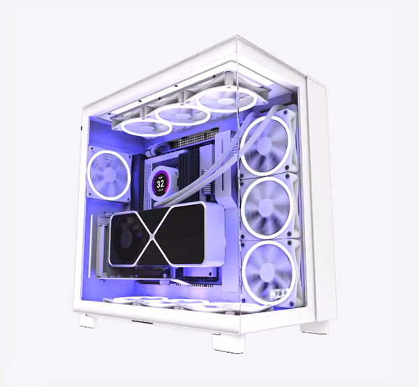 NZXT F120 120mm RGB Duo Dual-Sided RGB Case Fan - Single (White) - Desktop Overview 3