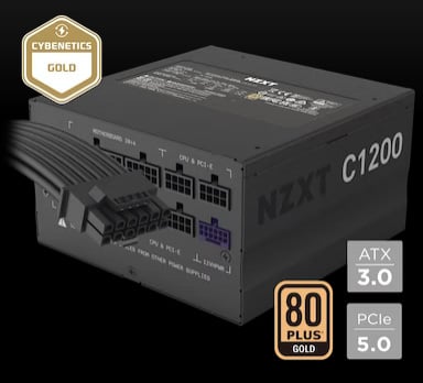 NZXT C1200 1200W 80+ Gold PCIe5 ATX 3.0 Modular Power Supply - Overview