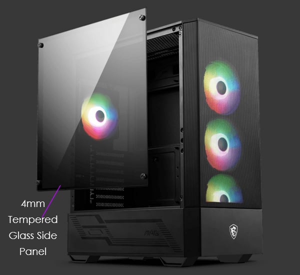 MSI MAG FORGE 112R Tempered Glass Mid-Tower ATX Case - Desktop Overview 9
