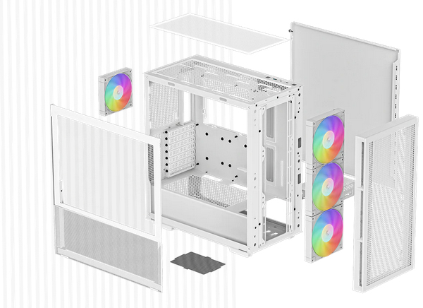 Deepcool CH560 Tempered Glass Mid-Tower ATX Case - White